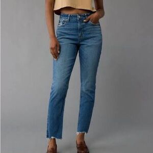 American Eagle Raw Hem High Waist Mom Jeans